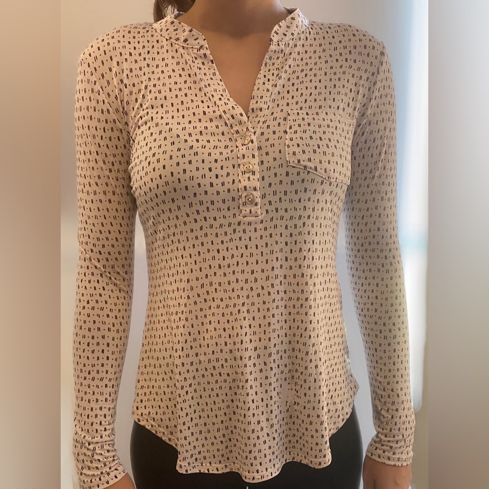 Women spring elastic blouse long sleeve Sz small